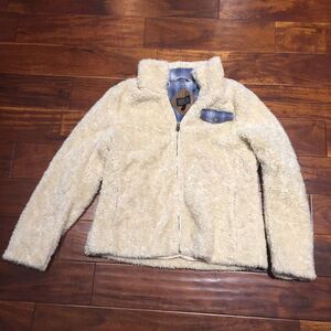Pendleton Women's Jacket Size Medium Sherpa White Full Zip Wool Lined Sherpa